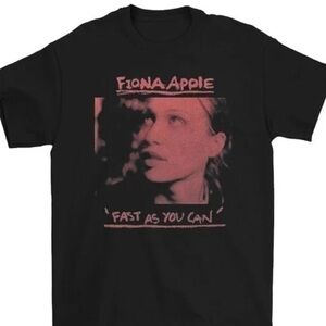 Fiona Apple 'Fast As You Can' Graphic Tee - Black with Pink Print